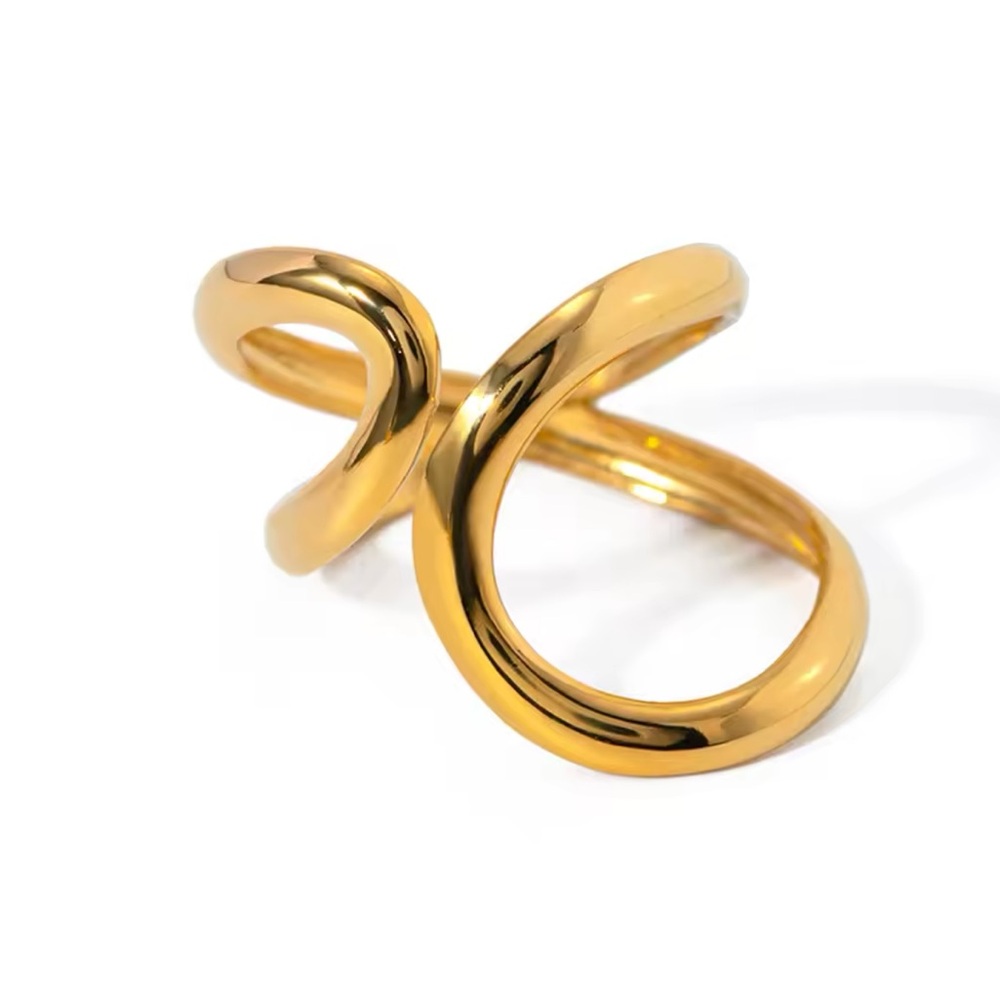 ◾️18k Gold Plated Irregular Hollow Open Ring